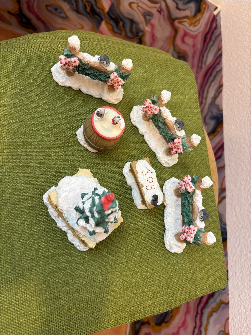 Vintage 1997 Enesco Mary Mary Had A Farm Holiday Miniature Set